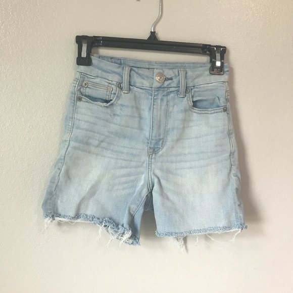 American Eagle Outfitters Pants - AMERICAN EAGLE Light Wash Curvy Hi Rise Shortie 0
